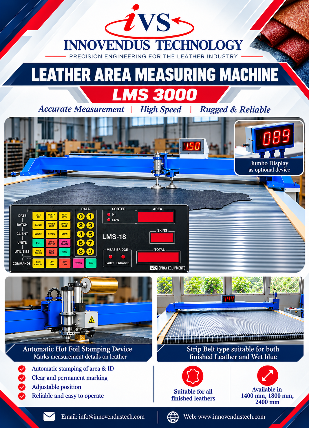 LMS 3000 leather area measuring machine